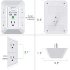 USB Wall Charger, Surge Protector, QINLIANF 5 Outlet Extender - Image 7