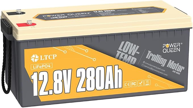 Power Queen 12V 280Ah PLUS LiFePO4 Battery Low-temp Protection Group 8D Battery by PowerQueen