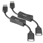 USB On/Off Switch Cable 2-Pack, 2A Charging 480Mbps Data, Type-A 2.0 Power by IIISOGNO
