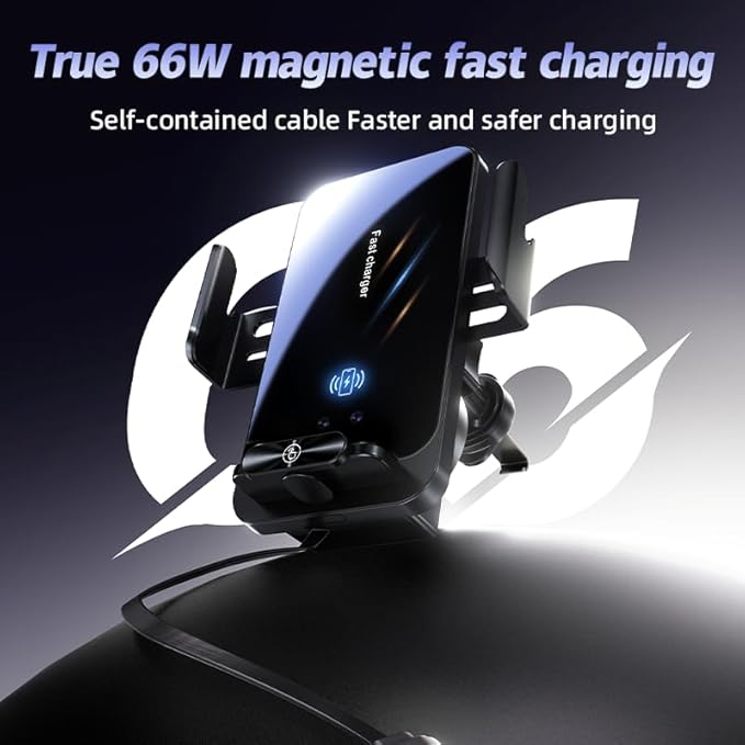 Magnetic Phone Holder Car Wireless Charger, 66W Fast Charging Phone Mount 360 - Image 2