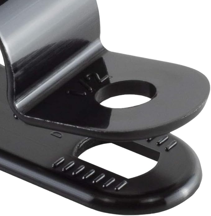GTSE Black Nylon Plastic Cable Clamps, 1/2" Screw Mounts - Image 4