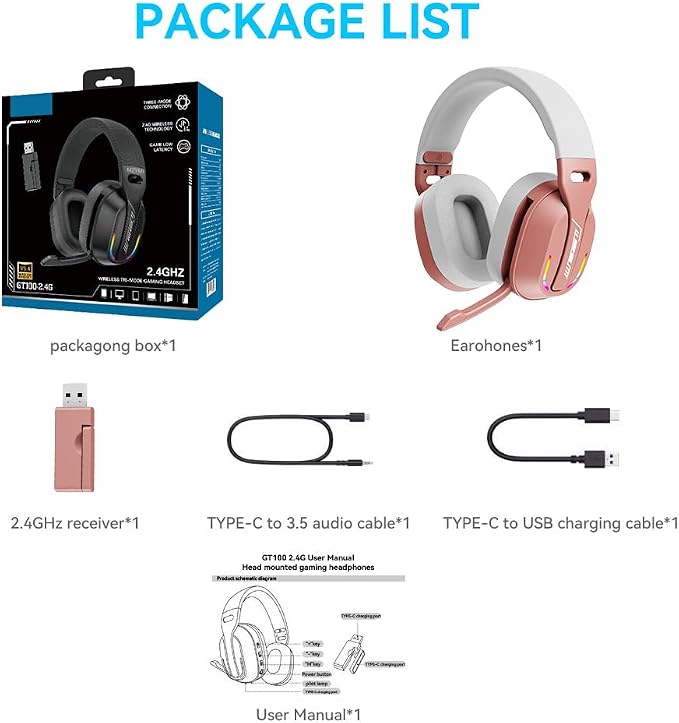 2.4GHz Wireless Gaming Headset for PC, Switch - Image 7