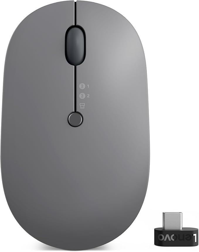 Lenovo Go Multi-Device Wireless Mouse, 2.4GHz Nano USB-C Receiver, Adjustable - Image 2