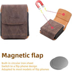 Universal Phone Holster Phone Pouch Case Belt Clip Belt Loops Card Slot Faux - Image 2