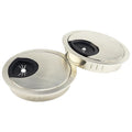 HAHIYO 2Pcs 2.4Inch/60mm Brushed Silver Zinc Alloy Desk Grommet Wire Grommet by HAHIYO