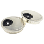 HAHIYO 2Pcs 2.4Inch/60mm Brushed Silver Zinc Alloy Desk Grommet Wire Grommet by HAHIYO