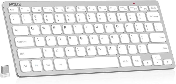 Arteck 2.4G Wireless Keyboard Ultra Slim and Compact Keyboard by ARTECK