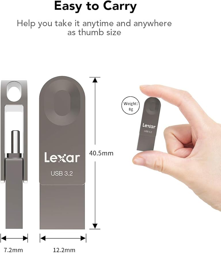 Lexar E32C 128GB Type-C USB Flash Drive, USB-A&USB-C 3.2 Gen 1 Dual Drive OTG - Image 5