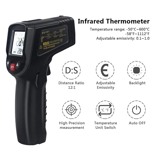 KETOTEK Infrared Thermometer Non Contact IR Digital Laser Temperature Gun - Image 2