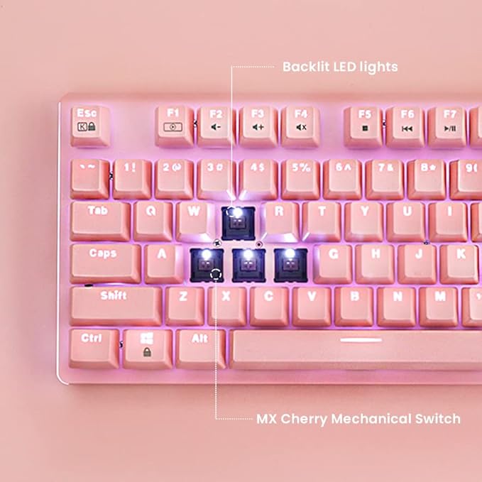 i-rocks K75M Illuminated Mechanical Keyboard, 104 Keys, PBT Keycaps, Backlit - Image 6