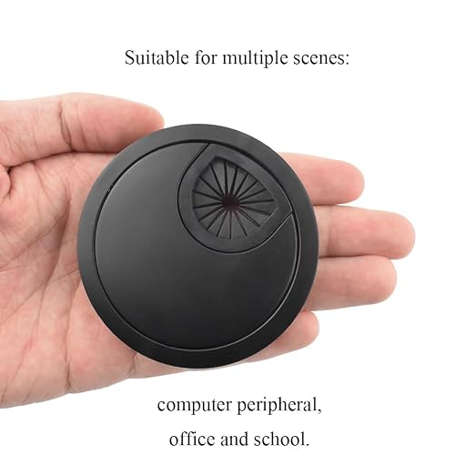 HAHIYO 2Pcs 2.4Inch/60mm Black Zinc Alloy Desk Grommet Wire Grommet Cable - Image 5