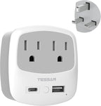 US to UK Plug Adapter, TESSAN Type G Travel Adaptor by TESSAN