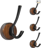 kuaima Coat Hooks Wall Mount, Round Walnut Wood Wall Hanger by kuaima