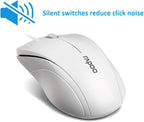 Rapoo N1600 3-Button Quiet Wired Mouse, 1000DPI Optical Mouse, Quiet Button - Image 3