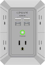 USB Wall Charger, Surge Protector, QINLIANF 5 Outlet Extender by QINLIANF