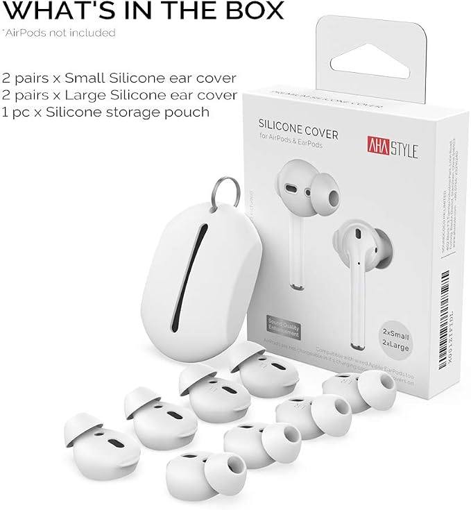 AhaStyle 4 Pairs AirPods Ear Tips Silicone Earbuds Cover Compatible - Image 8