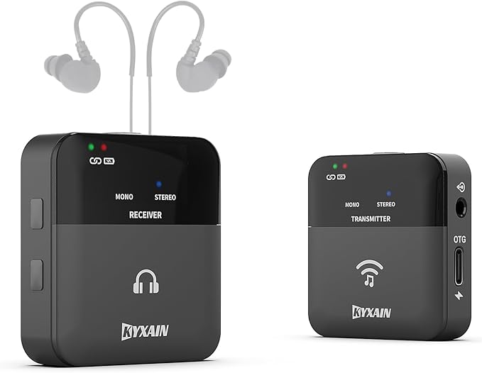 2.4GHz Wireless in Ear Monitor System, 24Bit/48K Mono Stereo Wireless IEM System by KYXAIN