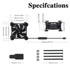 Quiet 80mm Fan with 10 Speed USB 5V DC 12V IPX5 Waterproof Cooling Fan - Image 4