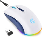 Wireless Bluetooth Mouse, 2.4G and Bluetooth 5.2 Ergonomic Rechargeable USB by mobiproduct
