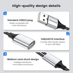 USB Extension Cable, USB A Male to 2 Female Extension Cord Durable USB Splitter - Image 6