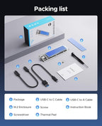 ORICO M.2 NVMe SSD Enclosure, USB 3.2 Gen 2, Transparent External Solid State - Image 7
