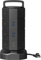 Power Strip Tower Surge Protector, JACKYLED 16 Outlets 6 USB Charging Station by JACKYLED