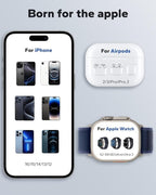 KPON for iPhone Nightstand Charging Station, 15W 3 in 1 Wireless Phone Charger - Image 7