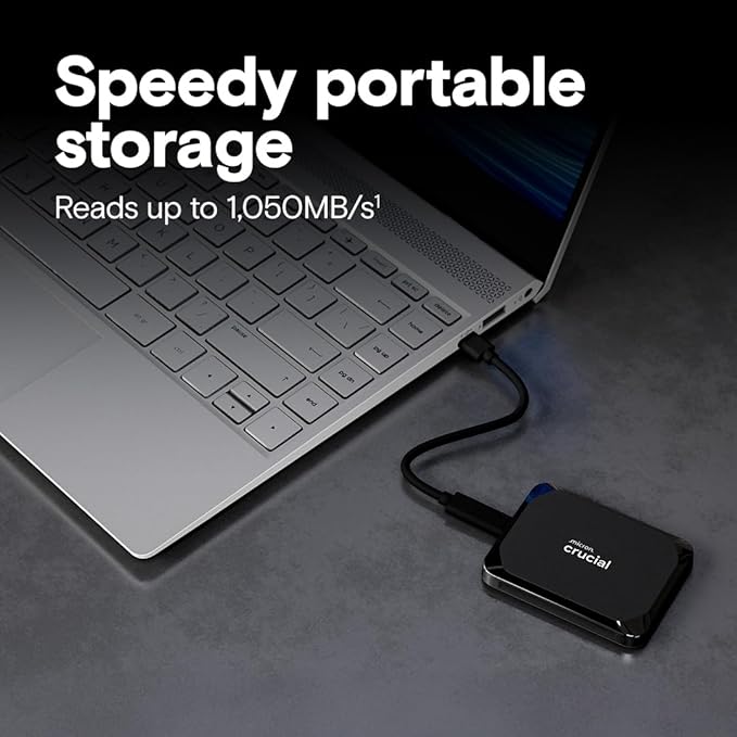 Crucial X9 4TB Portable SSD, USB 3.2 USB-C, External Solid State Drive - Image 2