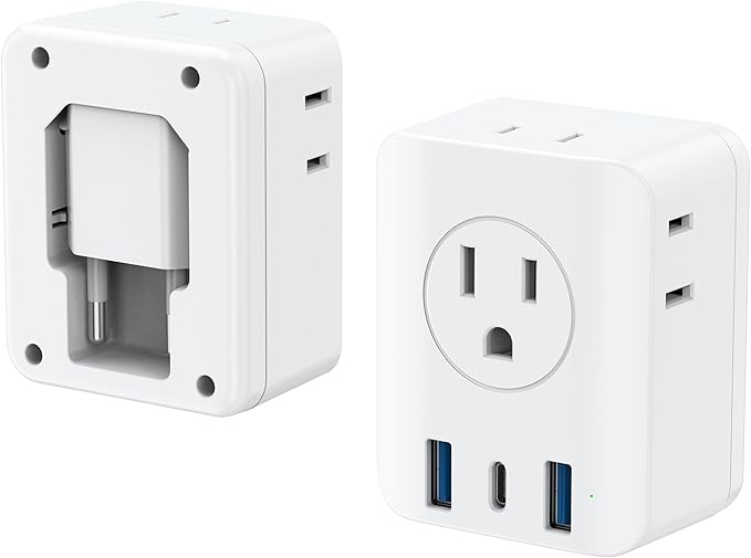 2 Pack European Travel Plug Adapter, Olcorife Foldable International Power by olcorife