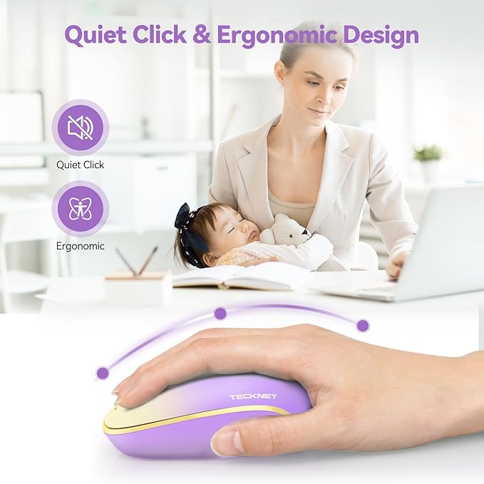 TECKNET Wireless Mouse, 2.4G Quiet Computer Mouse - Image 4