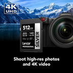 Lexar 512GB Professional Silver SD Card, - Image 3