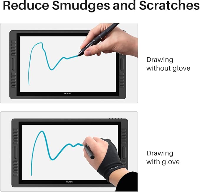 HUION Palm Rejection Artist Glove Two-Finger Glove - Image 3