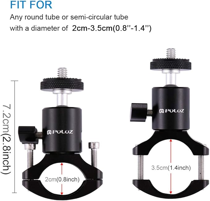 PULUZ Camera Handlebar Mount for Gopro Bike Motorcycle Mount, Aluminum Bicycle - Image 3
