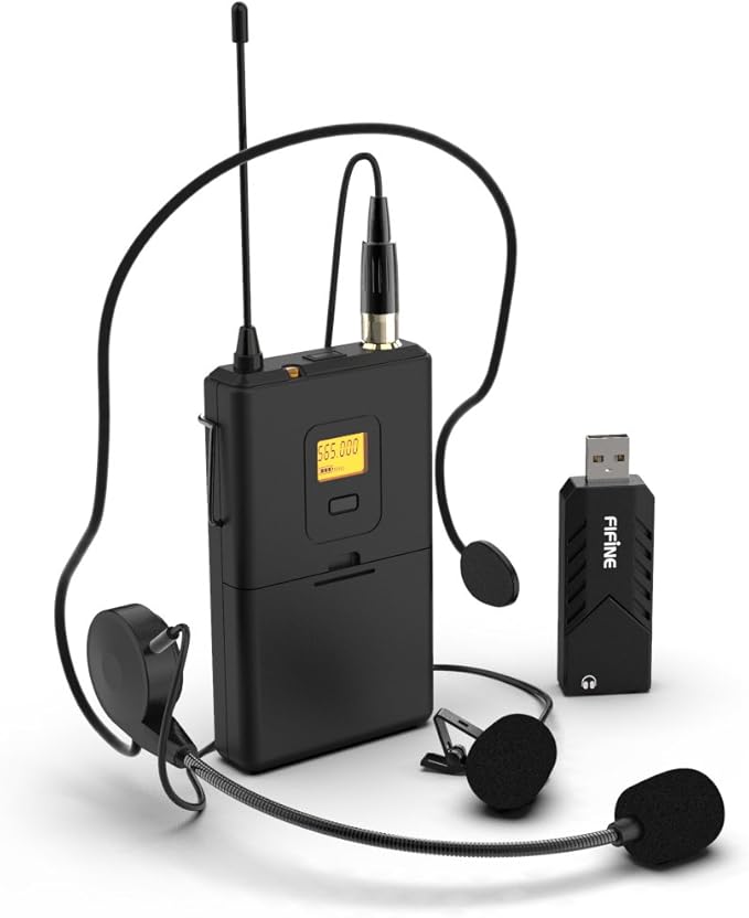 FIFINE Wireless Microphones for Computer, USB Wireless Microphone System for PC by FIFINE
