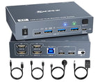 KVM Switch 2 Monitors for 1 Laptop and 1 Desktop 4K@60Hz, USB C HDMI Dual by MLEEDA