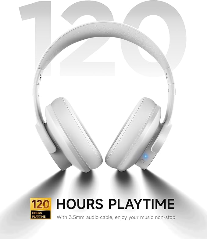 Picun B8 Bluetooth Headphones, 120 Hours Headphone Wireless Bluetooth, - Image 3