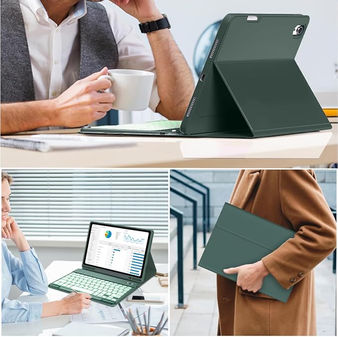 Galaxy Tab A9 Plus Case with Keyboard 5G 11 Inch 2023, 7 Color Backlit - Image 8