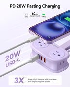 ORICO Purple Travel Power Strip PD20W - Image 3