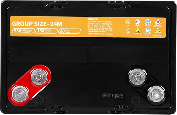 Weize Dual Purpose AGM Battery BCI Group 24M, Starter & Deep Cycle 150RC 550CCA - Image 5