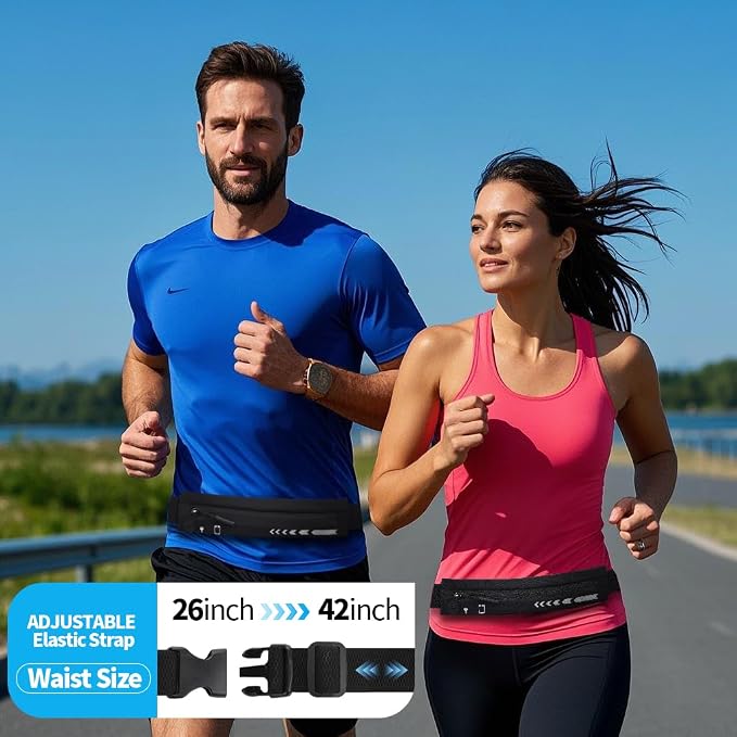 USHAKE Slim Running Belt for Women Men-Runners Phone Holder Fanny Pack - Image 5