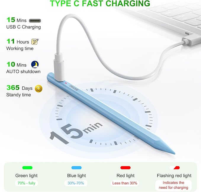 Stylus Pen for iPad 2018-2025: 15 Mins Fast Charging Pencil 1 Generation - Image 3