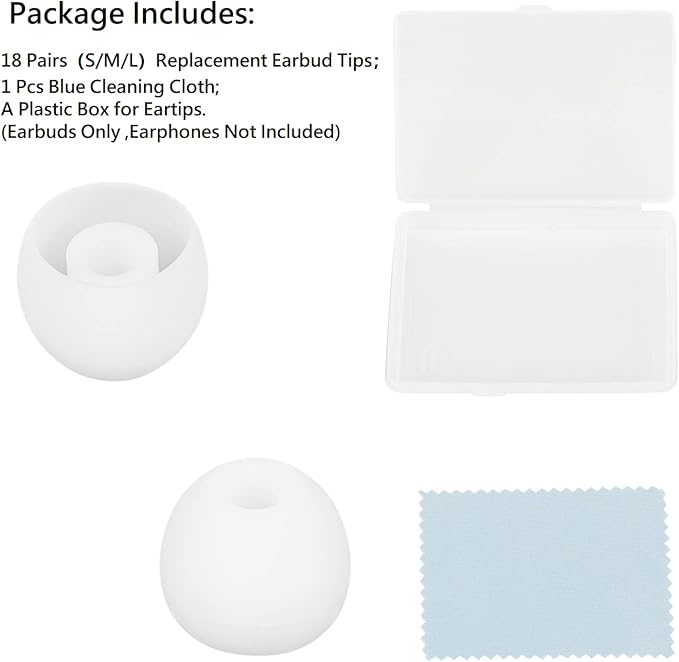 Earbud Tips Soft and Comfortable Headphone Ear Tips Ear Bud Replacement Pieces - Image 6