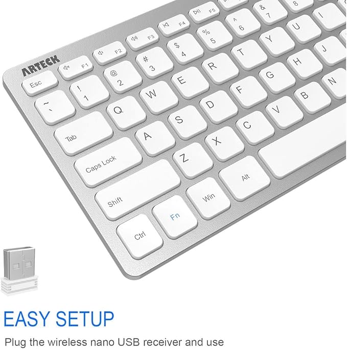 Arteck 2.4G Wireless Keyboard Ultra Slim and Compact Keyboard - Image 2