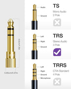 VCE 3.5mm to 1/4 Adapter Stereo Headphone Adapter, 24K Gold-Plated 1/8 to 1/4 - Image 5