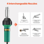 VEVOR Hot Air Plastic Welder, 1600W Hot Air Torch Pistol, 122-1112℉ PVC TPO - Image 3