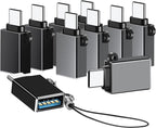 USB C to USB Adapter 10 Pack, USB C to USB A Adapter, Type C to USB Converter by BaseNew