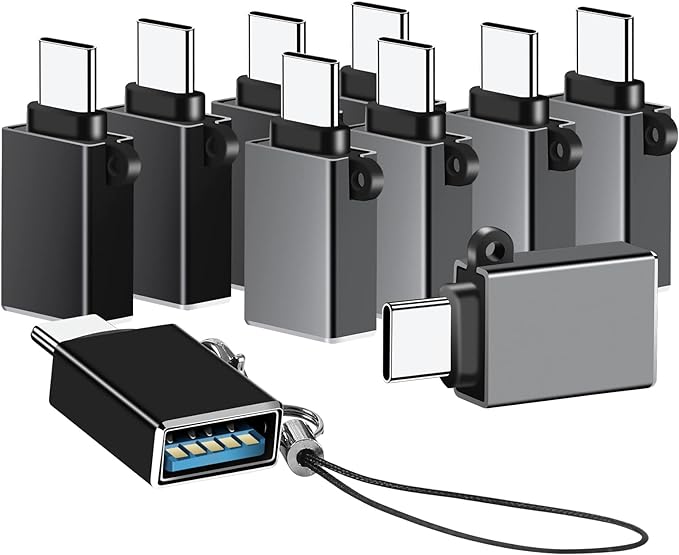USB C to USB Adapter 10 Pack, USB C to USB A Adapter, Type C to USB Converter by BaseNew