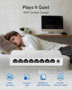 BrosTrend 2.5Gb Switch, 8 Port Network Switch 2.5 Gigabit, Unmanaged Ethernet - Image 6