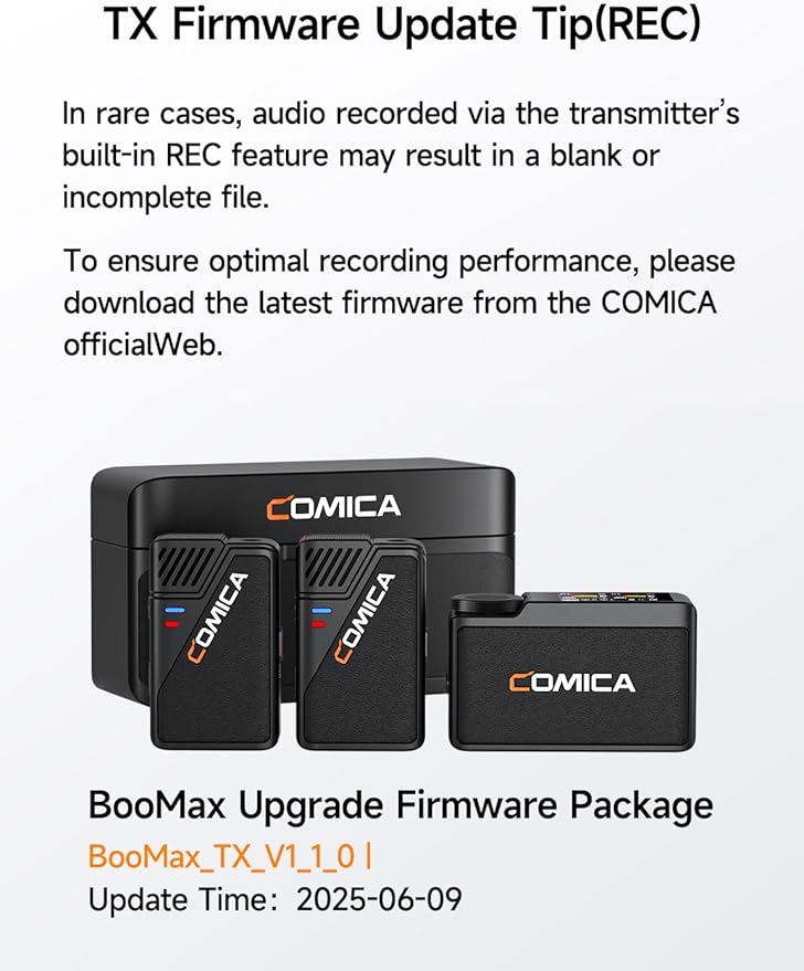 COMICA BooMax Wireless Lavalier Microphone System, 32-Bit Float Mic - Image 5