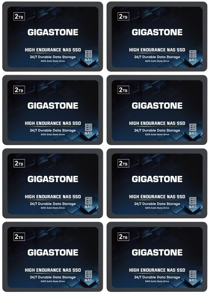 Gigastone 2TB NAS SSD Drive 24/7 Durable TLC High Endurance RAID Data Storage by Gigastone